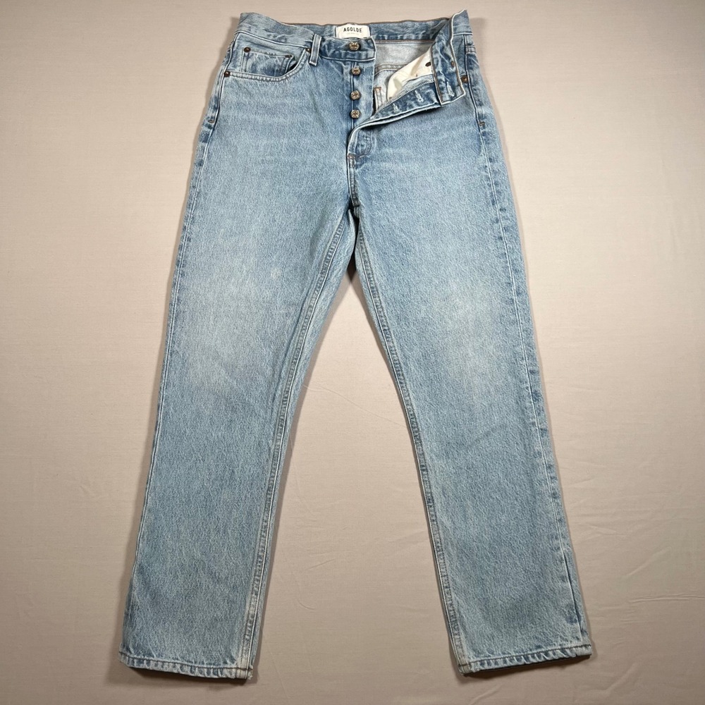 Agolde Light Wash Straight Leg Jeans